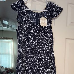 NWT Altar’d State Navy Poka Dot Dress - M